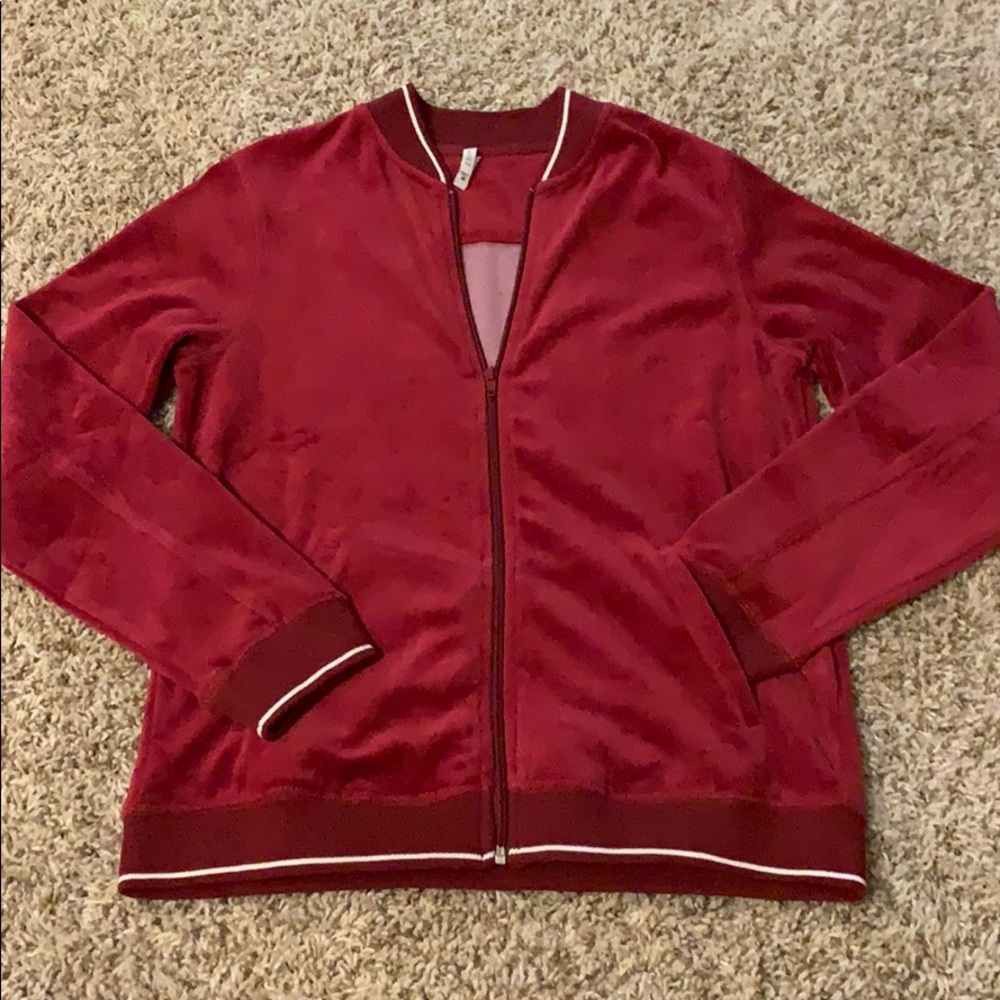 Dark red bomber jacket
